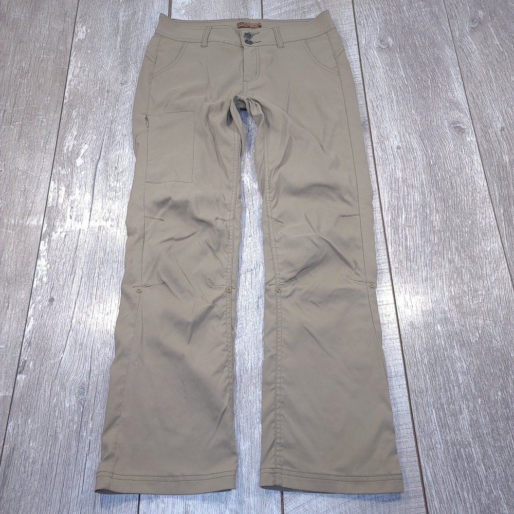 Prana Halle Hiking Pants Womens Size 4 Short Tan Khaki Straight Leg